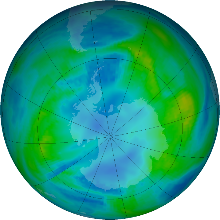 Antarctic ozone map for 30 April 1988